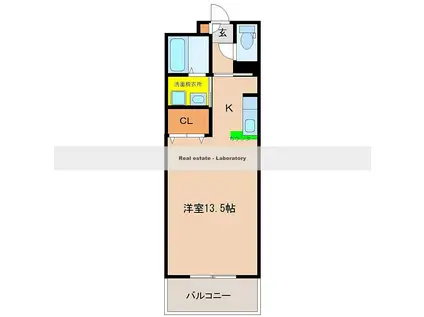 EXESS(1K/2階)の間取り写真