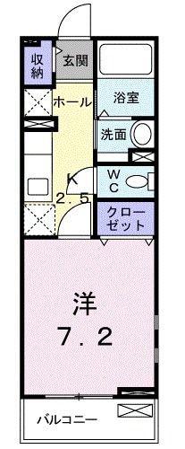 イーブンベルクA(1K/2階)の間取り写真