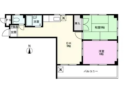 高伝ビル(2DK/2階)の間取り写真
