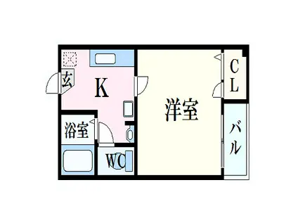 ハイエスト 田町(1K/6階)の間取り写真