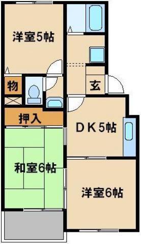 ボナール(3DK/1階)の間取り写真