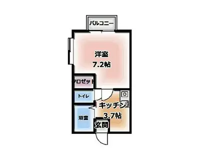 メゾン藤(1K/2階)の間取り写真