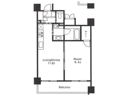 クリプトメリア目黒(1LDK/2階)の間取り写真