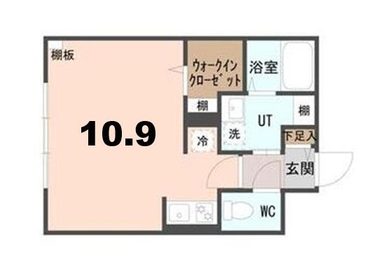 COFFRET平和通6(1K/1階)の間取り写真