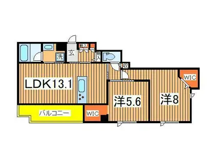 GRANDY VILLA OHTAKANOMORI Ⅱ(2LDK/1階)の間取り写真