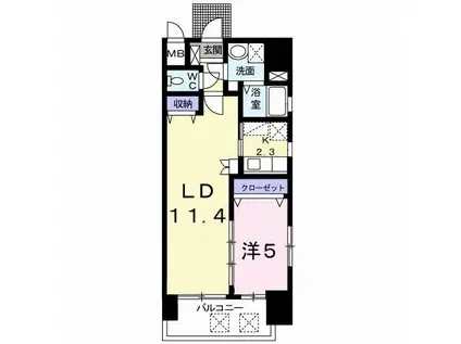 ラ・メゾン・ド ナチュール(1LDK/7階)の間取り写真