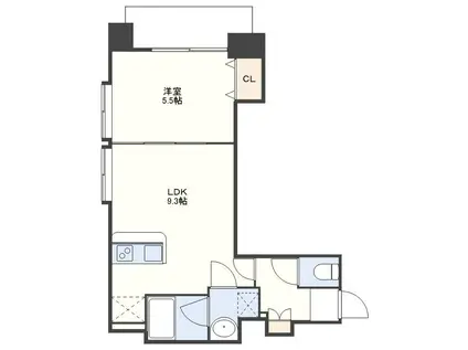 ファーストラック出来大工町(1LDK/5階)の間取り写真