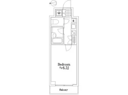 ルーブル小竹向原弐番館(1K/3階)の間取り写真