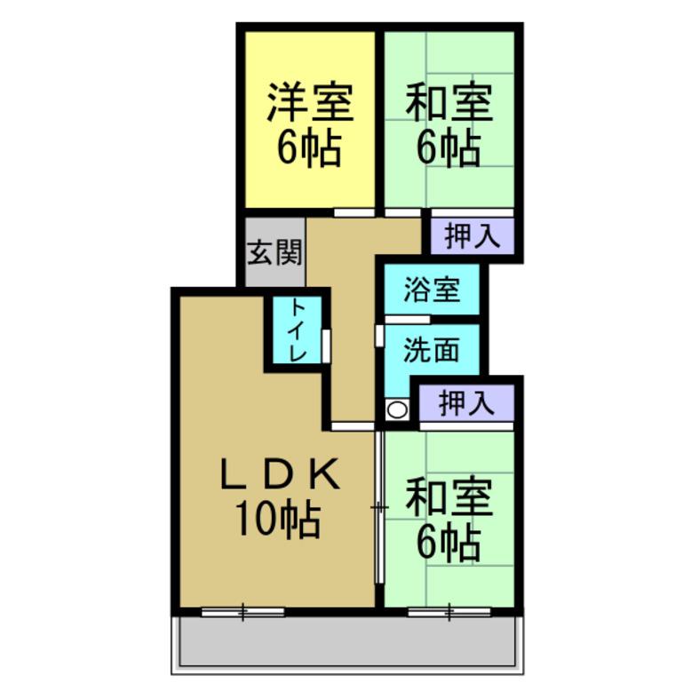 大豊ヒルズ(3LDK/2階)の間取り写真