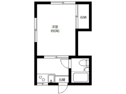 光風ハイツ東中野(1K/1階)の間取り写真