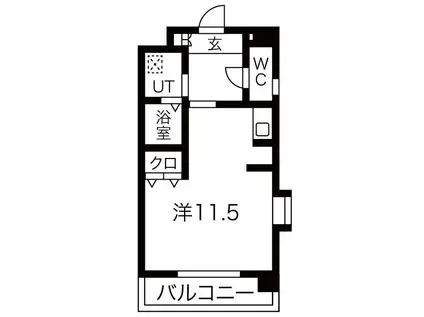 ブロンメゾン平和(ワンルーム/5階)の間取り写真