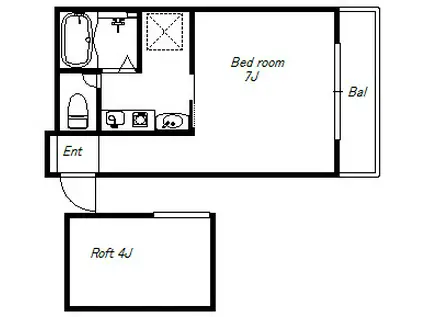 ヴィレッタ魚崎II(1K/2階)の間取り写真