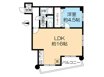 ツインライフ武庫之荘A(1LDK/2階)の間取り写真
