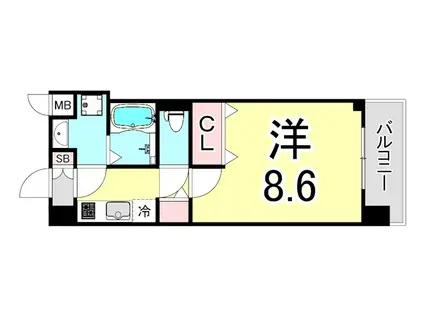 スプランディット王子公園(1K/2階)の間取り写真