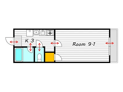 ピュアメゾン五月(1K/2階)の間取り写真