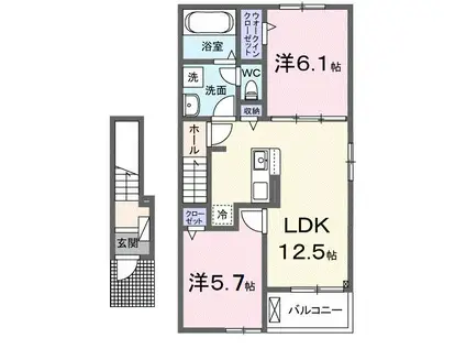 グランノーブル(2LDK/2階)の間取り写真