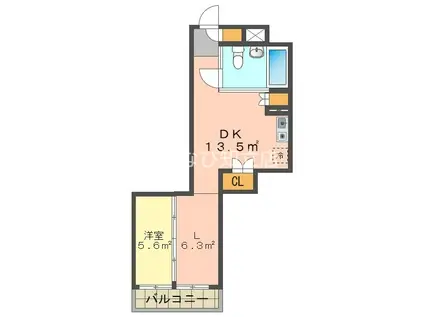 KAGAYAKI SQUARE(1LDK/9階)の間取り写真