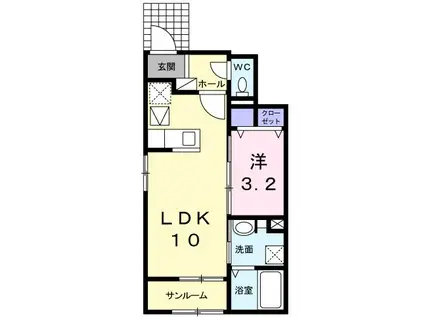 フォーグランツ(1LDK/1階)の間取り写真