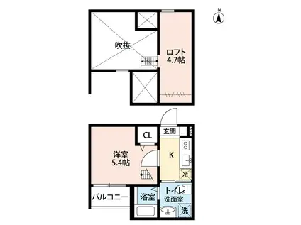 パルテノス名駅南 (1K/1階)の間取り写真