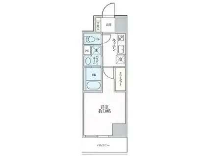 ＪＲ総武線 新小岩駅 徒歩7分 10階建 築5年(1K/6階)の間取り写真
