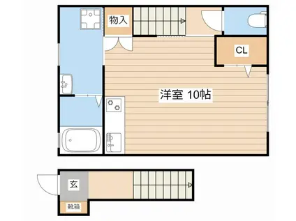 REVE NAKAYABU(ワンルーム/2階)の間取り写真