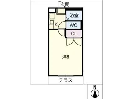 コア・パレット(1K/1階)の間取り写真
