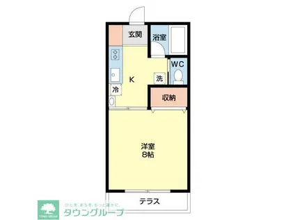 フィフティーストームマンション下小塙(1K/1階)の間取り写真