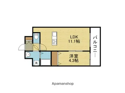 プランドール林寺(1LDK/2階)の間取り写真