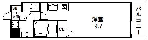 アプリーレ神戸元町(ワンルーム/9階)の間取り写真