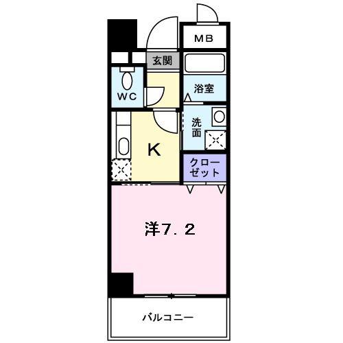 セイバリー仁川(1K/1階)の間取り写真
