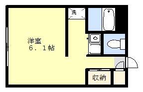 ミコノス(1K/1階)の間取り写真