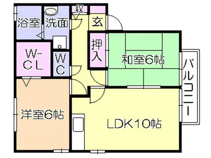 メルベーユドミール(2LDK/2階)の間取り写真