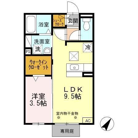 TETRE ROUGE(1LDK/1階)の間取り写真