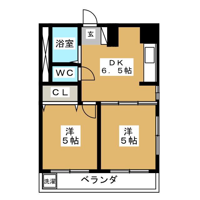 MAC武蔵野コート(2DK/1階)の間取り写真