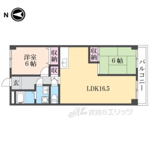 森村第3ビル(2LDK/5階)の間取り写真