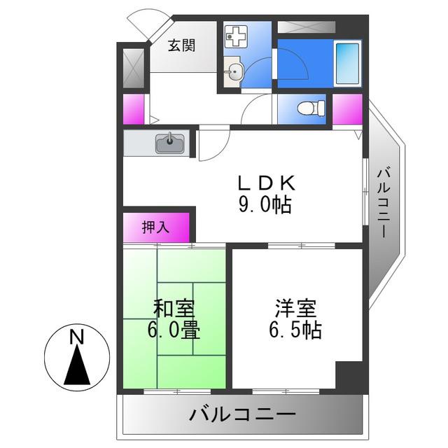 ヴィラシャトー(2LDK/3階)の間取り写真