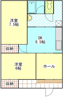 スターフィールド(2DK/1階)の間取り写真