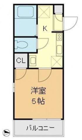プランドール八広(1K/3階)の間取り写真
