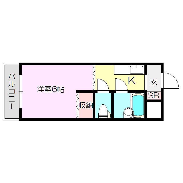 土井グランドマンション(1K/3階)の間取り写真