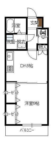 エムスタイル川原(1DK/4階)の間取り写真