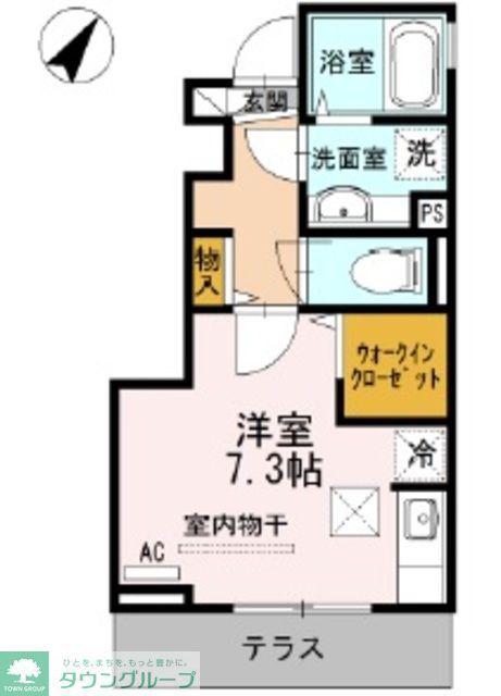 アストレア(ワンルーム/1階)の間取り写真