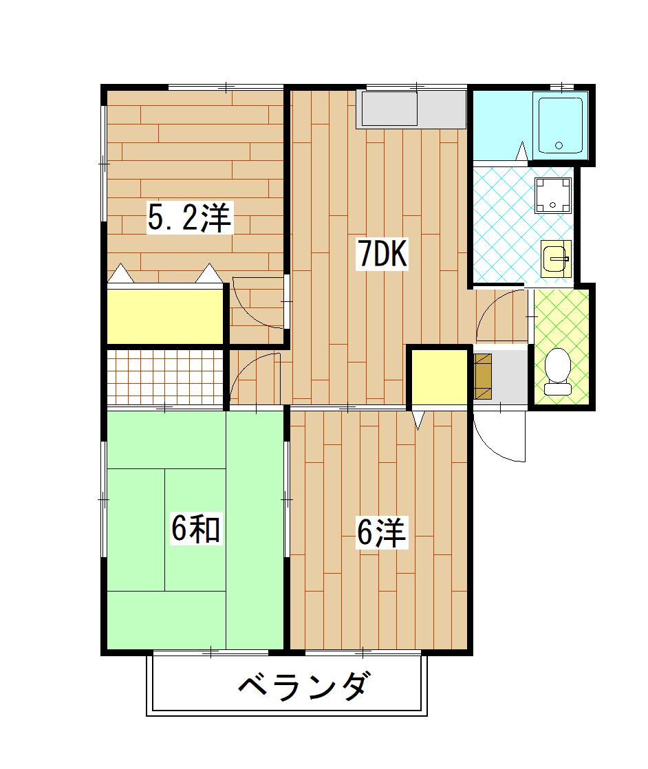 カーサ池田(3DK/1階)の間取り写真