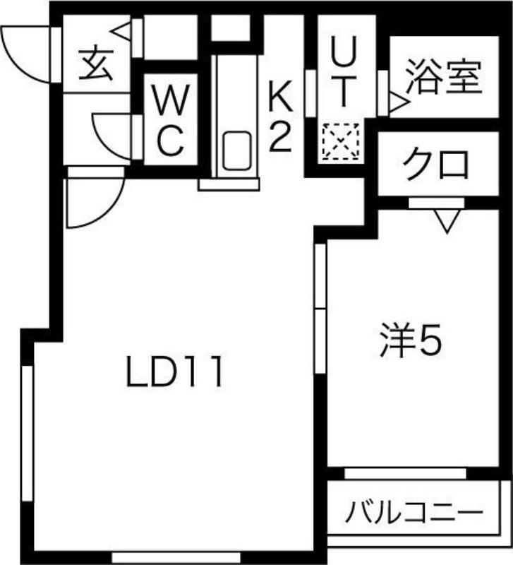 ラコーザ北円山(1LDK/3階)の間取り写真