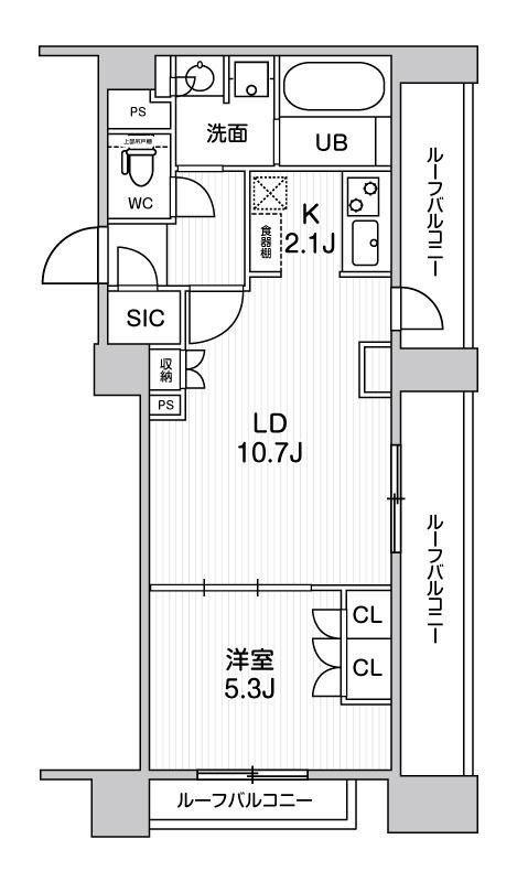 シーズンフラッツ新高円寺(1LDK/1階)の間取り写真
