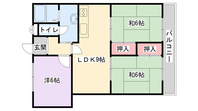 栄コーポ(3LDK/1階)の間取り写真