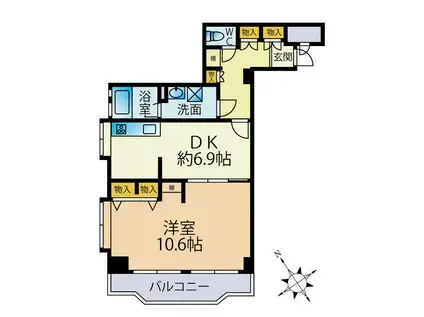 サンハイツ大森(1DK/7階)の間取り写真