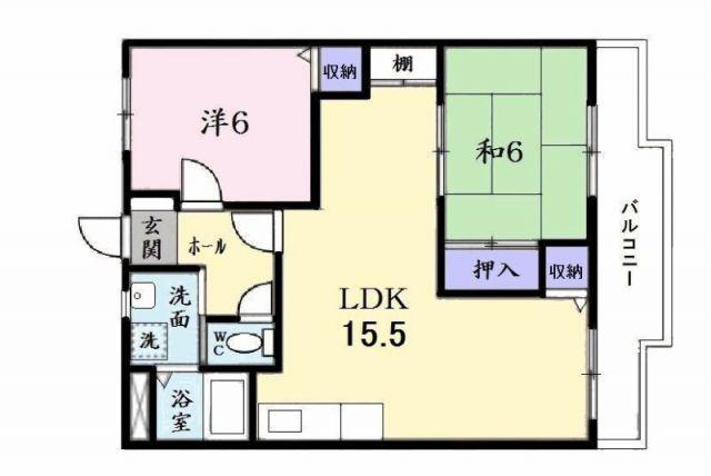 ダルバールやまと(2LDK/1階)の間取り写真