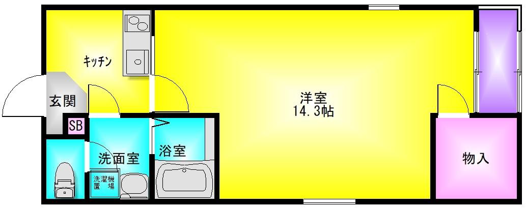 レオネクストリトルスクウェア(1K/2階)の間取り写真
