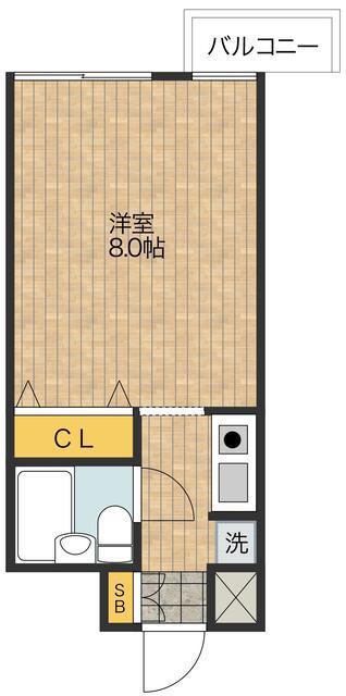 フォレストコート(1K/4階)の間取り写真