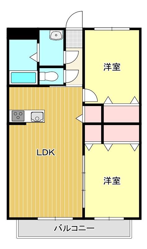 ブレインかすみ(2LDK/1階)の間取り写真